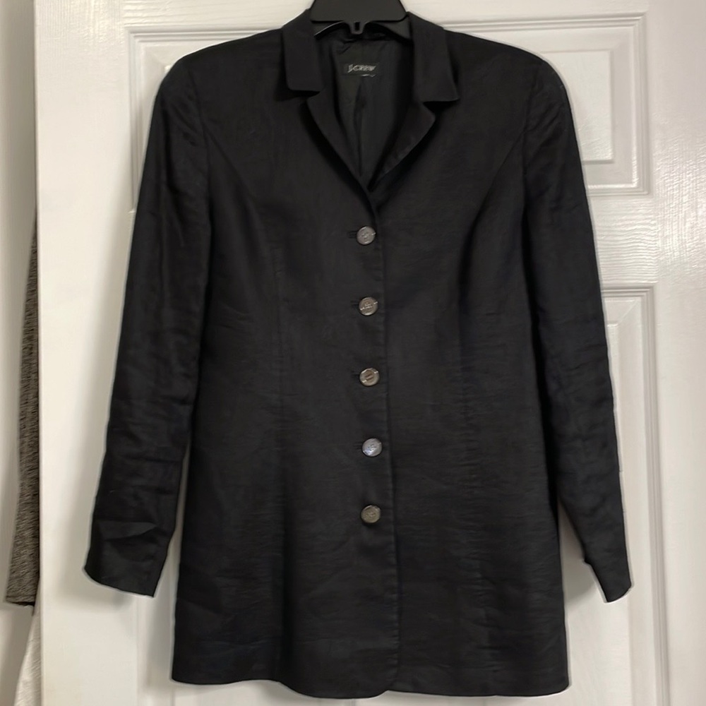 J Crew 6 button Parke Italian Linen Blazer EUC pure perfection Tall Sz 6-8